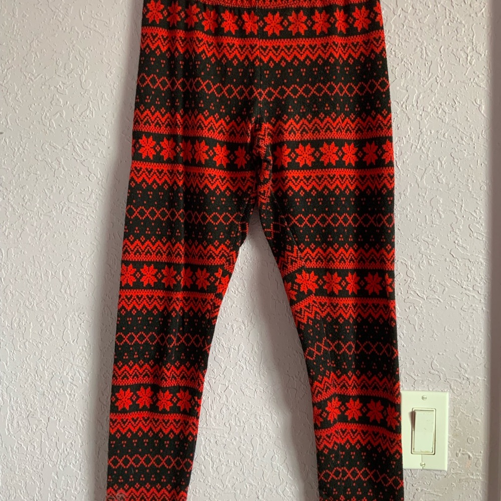 Printed Red and Black Leggings